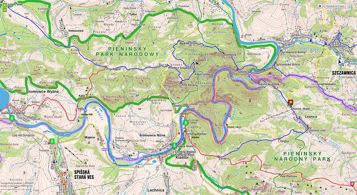 Pieniny mapa