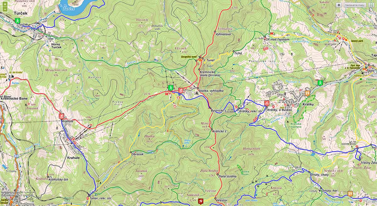 Skalka- turistické trasy/ cyklotrasy