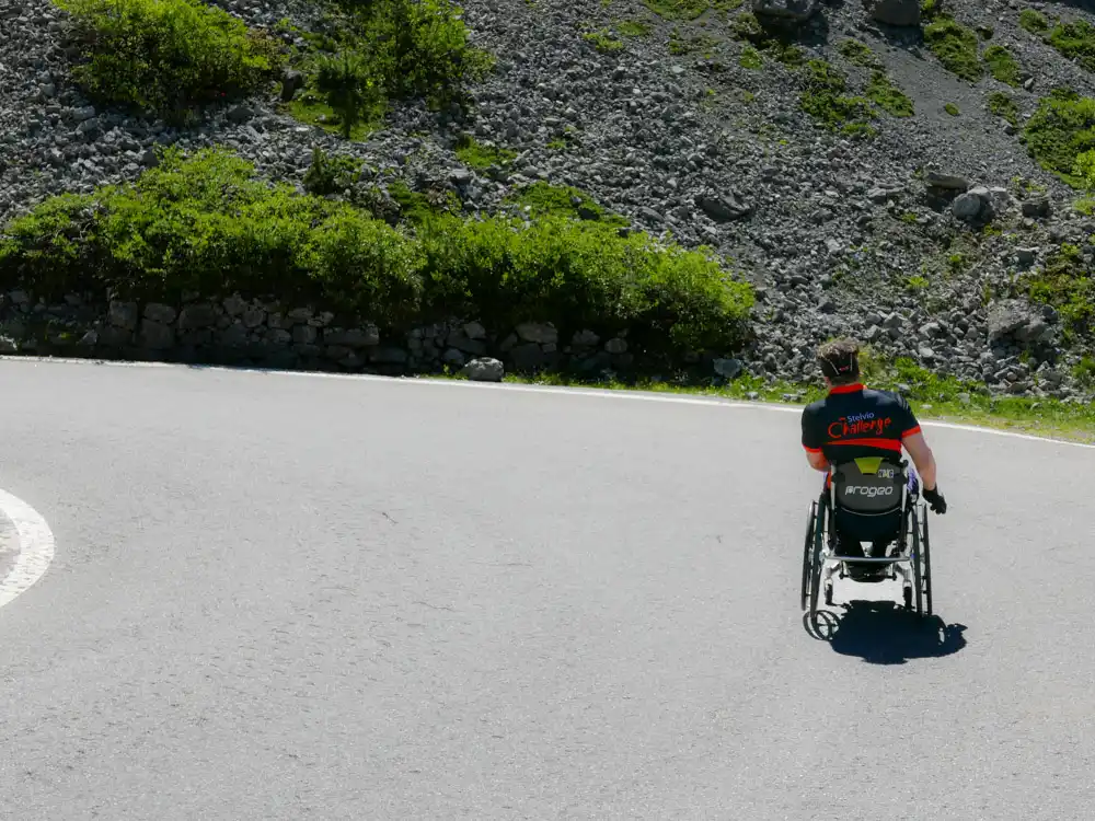 Luca climbing Stelvio