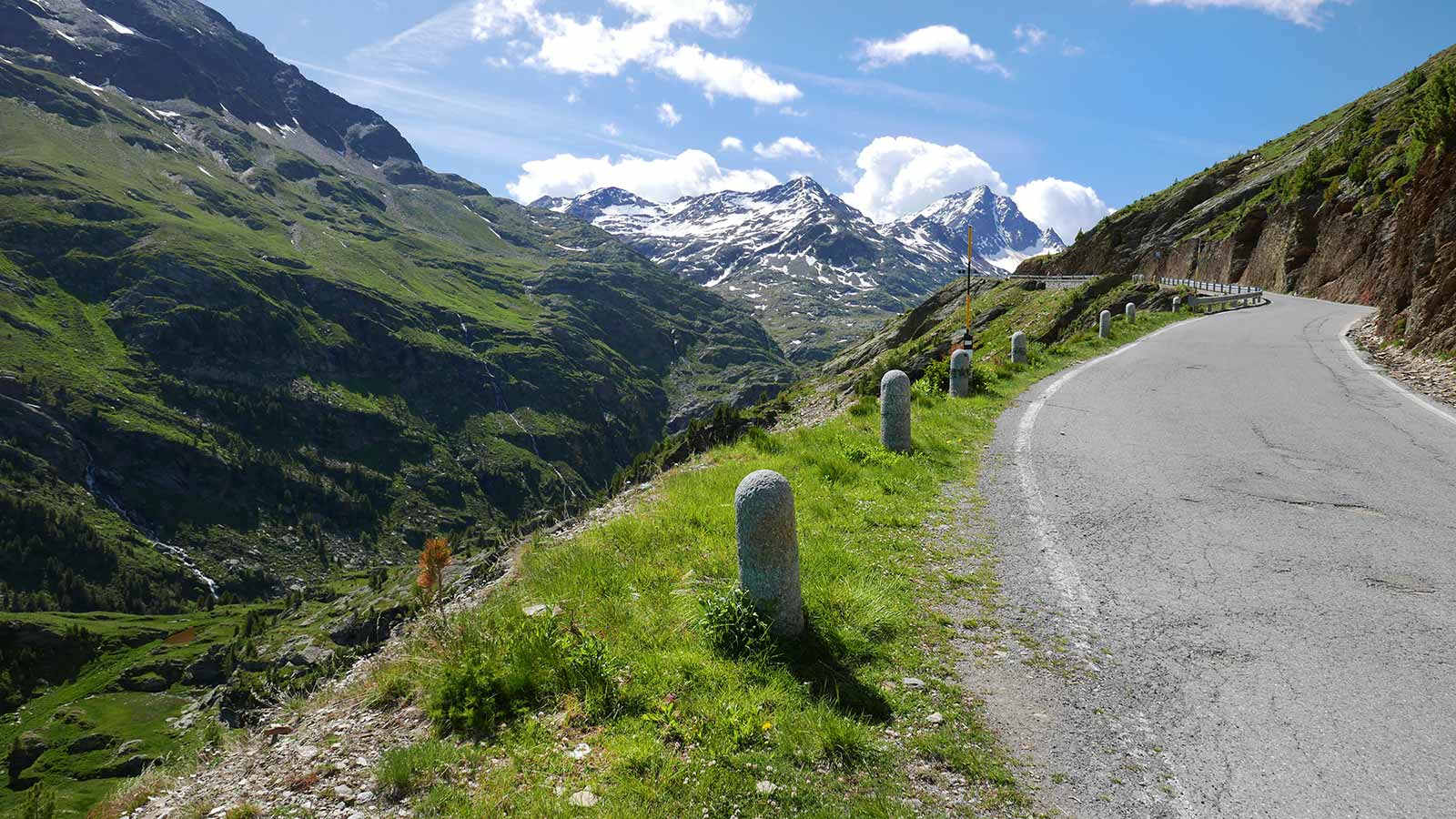 Existuje veľa vrcholov na lezenie. Priamo nad prihrávkou na východnú stranu je Corno dei Tre Signori (3360 m) a vedľa nej Monte Gaviola (3025). Na druhej strane cesty sa týči Monte Gavia (3223 m). Pokračovaním po ceste v smere na Bormio sa po necelých 3 km dostanete k pamätníku, odkiaľ začínajú trasy pre skupinu Punta San Matteo (3678 m). Do tejto skupiny patria Pizo Tresero (3594 m), Punta Pendranzini (3599), Cima Dosegu (3560) a niekoľko ďalších.