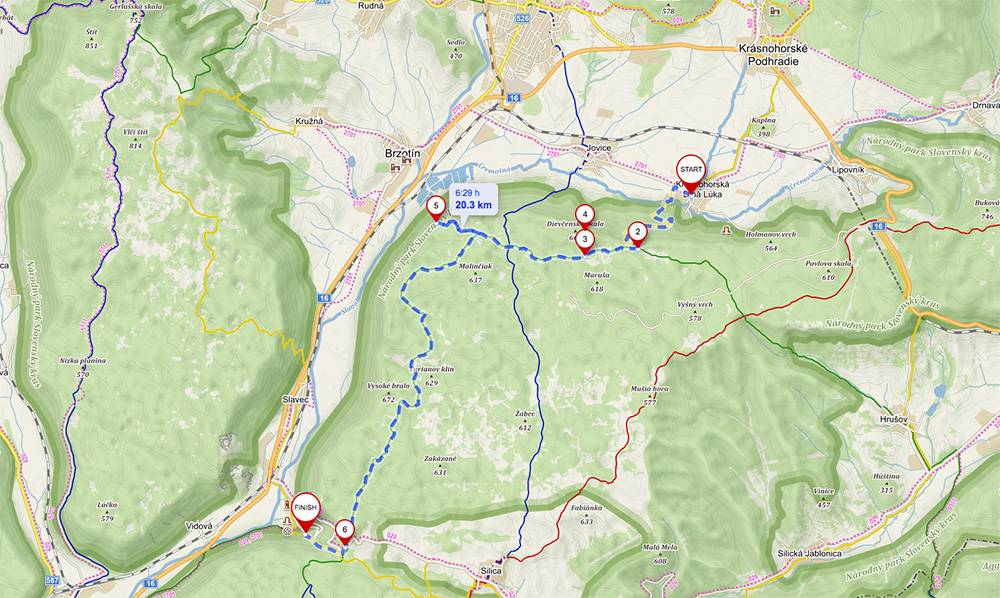 Silická planina: odporúčané turistické trasy/ cyklotrasy