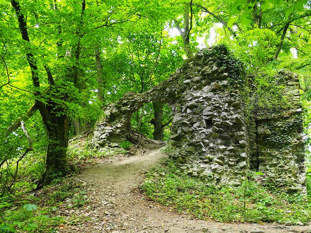 Biely kamen Malé Karpaty zrúcanina hradu