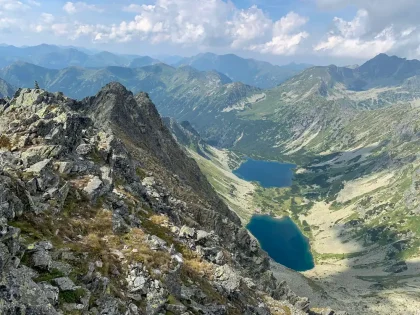 Pohľad na Temnosmrečianske plesá