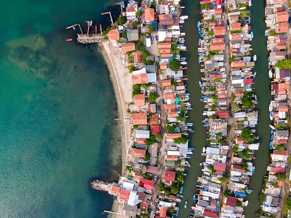 Ribarsko selisce aerial view