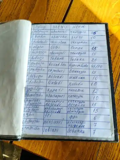 Menu v troch jazykoch