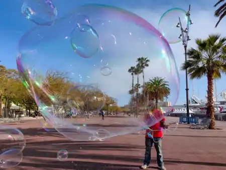 Bublifuk v La Baceloneta